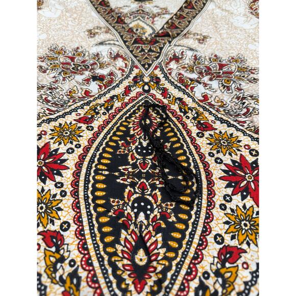 East Link Kaftan Maxi Dress 52 Beige Black Red Paisley Boho Kimono Tunic Lounge - Picture 8 of 9